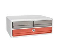Module de classement Cep MoovUp 3 tiroirs avec serrure et poignées - terracotta