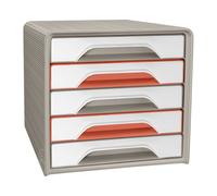 Module de classement Cep Smoove Arctic 5 tiroirs - terracotta