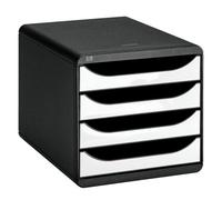 Module de classement Exacompta Big Box 4 tiroirs coffre noir - noir/blanc