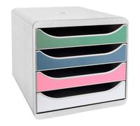 Module de classement Exacompta Big-Box 4 tiroirs gris clair - assortis clair
