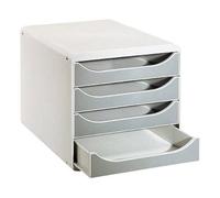 Module de classement Exacompta Big-Box 4 tiroirs gris clair - gris