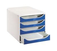 Exacompta – Module de classement Big-Box 4 tiroirs – gris clair / gris-bleu