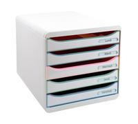 Exacompta Module de classement Big Box Plus 5 tiroirs – blanc/assortis clair