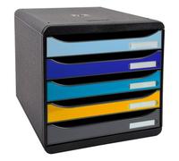 Module de classement Exacompta Big Box Plus 5 tiroirs - noir / bleu / safran