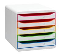Module de classement Exacompta Big Box Plus Arlequin blanc 5 tiroirs - blanc / assortis