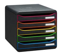 Module de classement Exacompta Big Box Plus Arlequin noir 5 tiroirs multicolores - noir / assortis