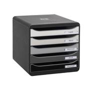 Module de classement Exacompta Big Box Plus Arlequin noir/gris 5 tiroirs - noir / gris