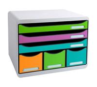 Module de classement Exacompta Iderama Store Box 6 tiroirs - blanc/assortis