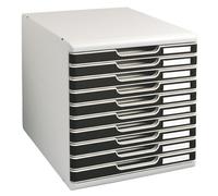 Module de classement Exacompta Modulo 10 tiroirs -gris/noir