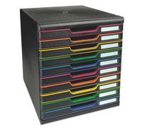 Module de classement Exacompta Modulo 10 tiroirs - noir/multicolore