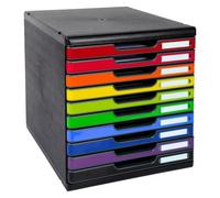 Exacompta Module de classement Modulo 10 tiroirs noir/assortis