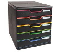 Module de classement Exacompta Modulo 5 tiroirs - noir/multicolore