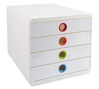 Module de classement Exacompta Pop Box 4 tiroirs - blanc/ assortis