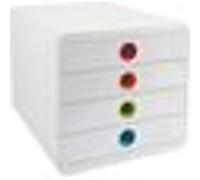 Module de classement Exacompta Pop Box 4 tiroirs - blanc/ assortis