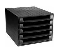 Exacompta Module de classement The Box Skandi Ecoblack 5 tiroirs monobloc Noir