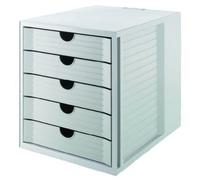 HAN 14508-18 SYSTEM BOX KARMA Ensemble Tiroir, Design Innovant et Attrayant, certifié BLUE ANGEL avec 5 Tiroirs Fermés, Gris éco