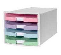 Module de classement IMPULS, 4 tiroirs, blanc/pastel