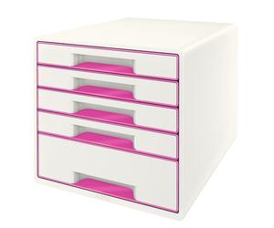 Module de classement Leitz WOW 52142023 plastique double couleur rose et blanc finition laquée brillante