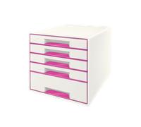 Leitz Module de classement pour bureau avec 5 tiroirs – Rose