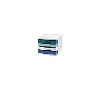 Module de classement Riviera, 4 tiroirs, blanc / bleu