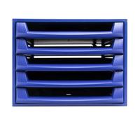 Exacompta - Réf. 221101D - THE BOX - Caisson 5 tiroirs ouverts pour document A4+ - Dimensions extérieures : Profondeur 38,70 x largeur 28,4 x Hauteur 21,8 cm - Bleu cobalt