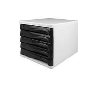 Module de classement 'the wave', 5 tiroirs, blanc/noir