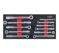 Module de clés à pipe débouchées 6 pans KS TOOLS - 11 pièces - 713.2011 Satiné mat et chromé G