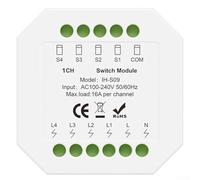 Module de commutation intelligent 16a pour Tuya pour Zigbee 3.0, blanc, télécommande par application, prise en charge vocale, contrôle de groupe, mémoire de panne de courant (Zig-bee 1)