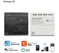 Module de commutation Wifi intelligent Tuya 4CH, 12V 24V 220V RF433, télécommande avec application, relais de démarrage à 4 canaux, fonctionne avec Alexa Google Home