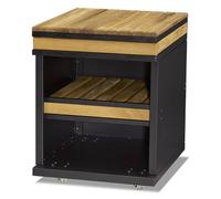 Module de cuisine d'extérieur en bois et acier inoxydable brun pour jardin