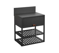 Module de cuisine extérieure acier 1 armoire 2 étagères L80cm THIRA