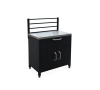 Module de cuisine extérieure acier 1 tiroir 2 portes + grille de suspension L80cm GRIMAUD