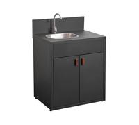 Module de cuisine extérieure acier évier et 2 portes L80cm THIRA