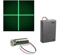 Module de Diode Laser, CTRICALVER 1 pcs 520nm Vert de Croix Laser 3-5V, Distance Focale Réglable, avec Lentille en Piastique+1 pcs 4,5V AA Batterie Boite (Forme de la source lumineuse:croix)