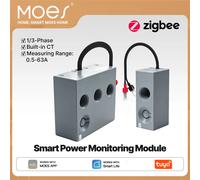 Module de mesure de puissance intelligent monophasé MOES Tuya Zigbee, moniteur de consommation électrique 63A avec transformateur de courant intégré 1 Gang