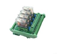 Module de relais de rail DIN industriel, bornier NPN/PNP à 4 canaux pour armoires de commande, commutation 16 A, double indicateurs LED pour systèmes DC12 V/DC24 V (DC12 V)