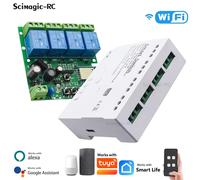 Module de relais Wi-Fi intelligent 4 canaux, commutateur sans fil 4 voies 7-32V 85-250V 220V 110V 2200W RF433, récepteur compatible Tuya Alexa