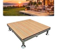 Module de Sol pour Terrasse WPC 100x100 cm, Hauteur Réglable 50-55 cm, Dalle Extérieure Amovible, Chêne Clair