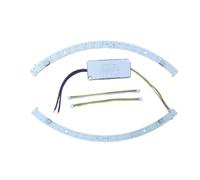 Module de source de lumière LED semi-circulaire incurvé pour ventilateur de plafond, pour bande SMD de rechange, 18 W/27 W/36 W, tricolore, avec ou sans pilote, boîtier en plastique transparent (2