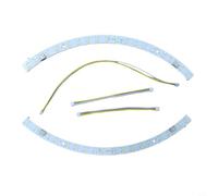 Module de source de lumière LED semi-circulaire incurvé pour ventilateur de plafond, pour bandes SMD de remplacement, 18 W/27 W/36 W, tricolore, avec ou sans pilote, boîtier en plastique transparent