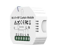 Module de volets roulants WIFI 2.4G + RF 433 + bouton-poussoir, module de rideau wifi pour stores, volets roulants électriques, app Tuya et Smart Life, compatible avec Alexa et Google Home
