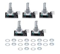 Module d'encodeur rotatif KY-040, encodeur rotatif à 360 ° , 10 pièces | avec bouton poussoir Compteur d'impulsions avec écrou hexagonal à rondelle plate pour l'électronique