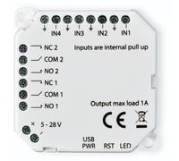 Module d'entrée/sortie pour la maison intelligente, compatible Zigbee 3.0, 4 entrées, 2 sorties, couleur blanche