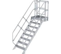 Module d'escalier MUNK 1670mm bord supérieur de la plate-forme aluminium strié 8 marches