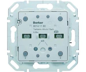 Module detactile Hager, KNX S.1/B.x, simple, encastré, avec coupleur de bus, gris, 1 pièce.
