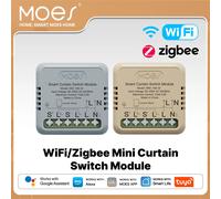 Module d'interrupteur intelligent pour rideaux MOES WiFi/ZigBee - Compatible Tuya Rocker Reset, contrôle par application et télécommande pour Alexa/Google Home ZigBee 1 PC