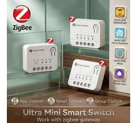 Module d'interrupteur intelligent Zigbee 10A, mini-relais DIY, disjoncteur 1/2/3 voies, contrôle par application, compatible avec Z2MQTT, Home Assistant, Alexa, Alice 4PCS