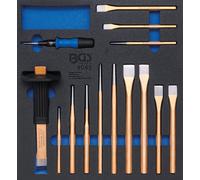 Module d'outils 2/3 : outils de menuiserie, comprenant : poinçons, ciseaux à bois, fraises, ensemble de 14 pièces.