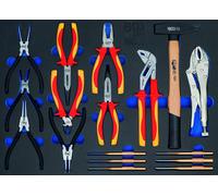 Module d'outils 3/3 : Ensemble de pinces, extracteurs de goupilles, marteau, 17 pièces.