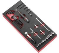 Module d'outils FACOM RL.161, Plateau Mousse, Carré 1/4", Douilles 5,5-14 mm, Assortiment Embouts